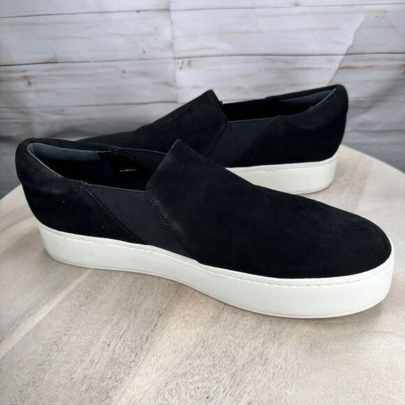 Vince Shoes - Vince Warren Womens Platform Slip On Sneakers Size 13 Black Casual Shoes